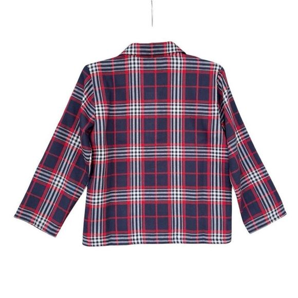 Gap Kids Set of 2 Pajama Kids Size 10 Flame Resistant Navy Blue Red White Plaid - Picture 3 of 8